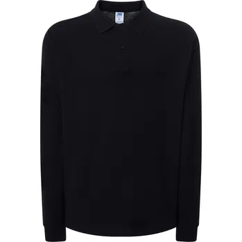 Pánské tričko Pánská polokošile bavlněné polokošile JHK PORA 210 LS s dlouhým rukávem, černé, kulatý velikost 5XL