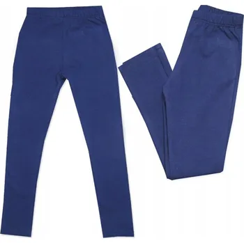 Dámské legíny 146 LEGÍNY hladké bavlněné dlouhé GRANATOWE polské BS