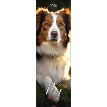 Kalendář AVANTI KALENDÁŘ PÁSKOVÝ NÁSTĚNNÝ MĚSÍČNÍ SPIRÁLOVÝ S OČKEM PSY 2026