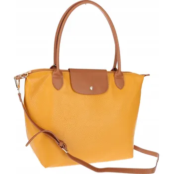 Kabelka Dámská Shopper Kabelka Prostorná A4 Módní Taška Kabelka Přes Rameno PU682 žlutá