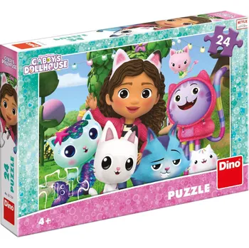 Dětské zboží DINO Puzzle Gábi na zahradě (Gabbys Dollhouse) 26x18cm skládačka 24 dílků | AS278