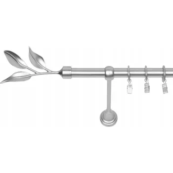 GARNÝŽ JEDNOŘADÁ 280 CM 19 MM CHROM MATNÝ BAWARO TICHÉ KROUŽKY SE ŽABKAMI