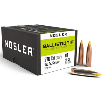 Příslušenství pro sportovní střelbu Střely Nosler Ballistic Tip Hunting .270 cal, dia .277, 150grs