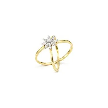 Prsten Luxusní prsten zlatý Hvězda s brilianty - velikost 55