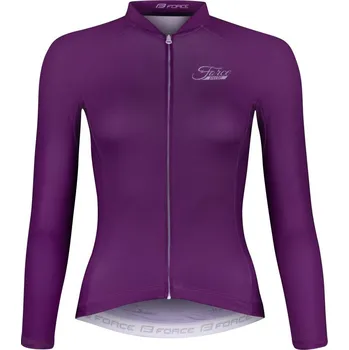 cyklistický dres dres F PURE UNI dlouhý rukáv, fialový M