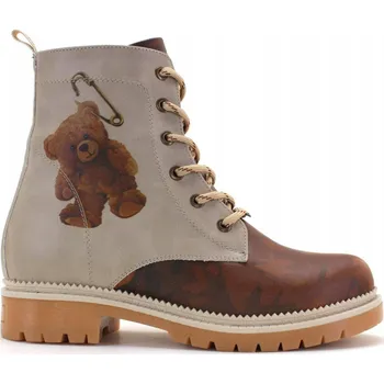 Dámská zimní obuv Dámské hnědé kotníkové boty Goby s plyšovým medvídkem NJR165 38