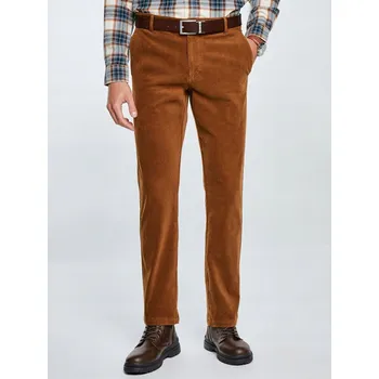 Pánské kalhoty BIG STAR Pánské manšestrové chinos kalhoty hnědé Trevis 802 W36 L32