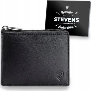Peněženka Velká pánská kožená peněženka na zip STEVENS RFID Q2