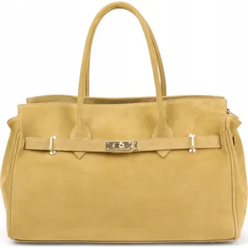 Kabelka MORANTI kabelka z pravé přírodní semišové kůže - bezbarvá