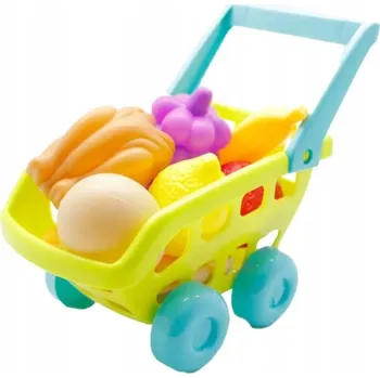 Hra na obchod MINI NÁKUPNÍ VOZÍK SE ZELENINOU A OVOCEM - PRO DĚTI 3+