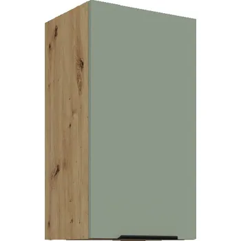 Kuchyňská skříňka Horní kuchyňská skříňka LUNARA - šířka 40 cm, zelená / dub artisan