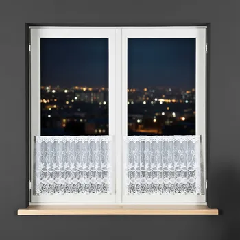 Dekorační metrážová vitrážová záclona BLAZA bílá výška 50 cm MyBestHome Cena záclony je uvedena za běžný metr, kod: 018960