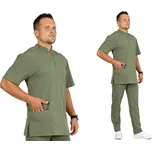 Elastická pánská zdravotnická mikina OLIVER se stojáčkem na zip, VISKÓZA, olivová, velikost 54