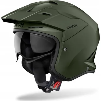 Helma na motorku PŘILBA AIROH KOMBAKT BARVA MILITARY GREEN MATNÁ S