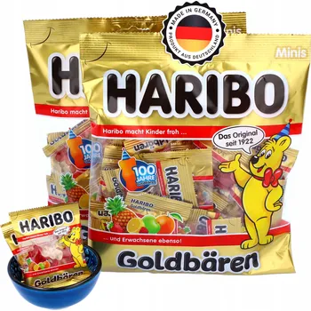 Bonbon Želé Bonbony Haribo Goldbaren 20 mini balíčků 250 g