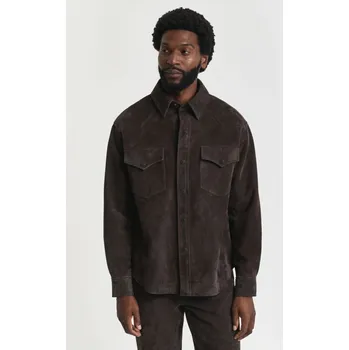 BUNDA GANT REL SUEDE RODEO SHIRT DEEP BROWN