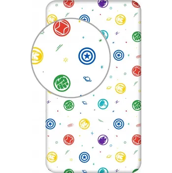 Prostěradlo Avengers Symbols vypasované prostěradlo 90x200 cm