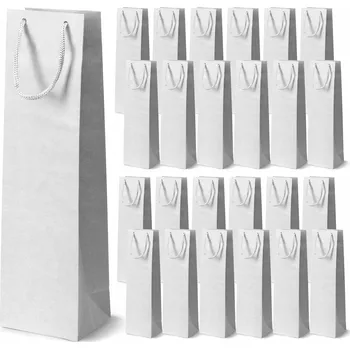 Nákupní taška Papírová taška Allbag 11x9x40 cm BÍLÁ PRESTIGE 25 ks