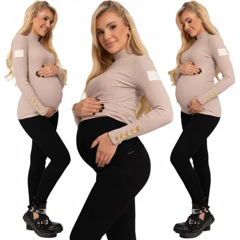 Dámské legíny Formommy těhotenské legíny dlouhé bavlna černé velikost 6XL