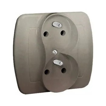 Elektrická zásuvka Dvojitá saténová zásuvka s uzemněním AGZ2CZ/29 Simon Akord Kontakt Simon