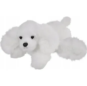plyšák Plyšová Hračka Pejsek Bílý Ležící - 28 cm