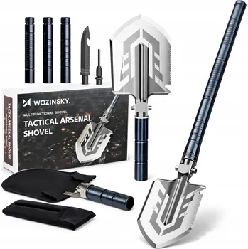 Bezpečnostní kamera VÍCEÚČELOVÁ SKLÁDACÍ POLNÍ LOPATKA S NOŽEM PRO PŘEŽITÍ, BUSHCRAFT A VOJENSKÉ POUŽITÍ