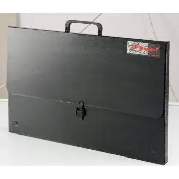 Pouzdro/Kufřík na kresby s uchem Leniar A4 černé