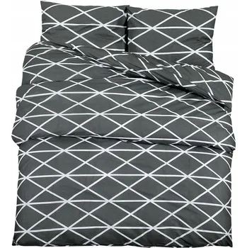 Povlečení Sada bavlněného povlečení, šedá, 260x240 cm, 100% bavlna