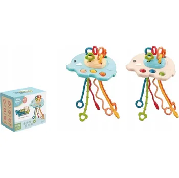 Hračka pro nejmenší VZDĚLÁVACÍ SENZORICKÁ HRAČKA SLŮNĚ S PROVÁZKY A KOLEČKY PRO DĚTI OD 18 MĚSÍCŮ