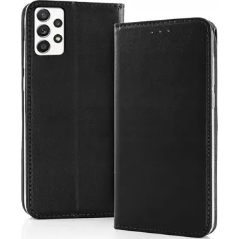 Pouzdro na mobilní telefon Flipové pouzdro Samsung Galaxy A52 5G černé kožené s tvrzeným sklem