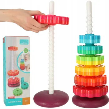 Hračka pro nejmenší Věž Ikonka plastová, vícebarevná, 12 m+