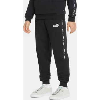 Chlapecké kalhoty 3300 KALHOTY PUMA DĚTSKÉ BAVLNĚNÉ ZATEPLENÉ TEPLÁKY S PASEM ČERNÉ 128