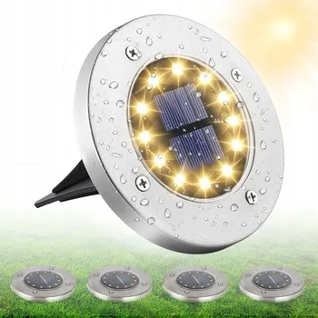 Venkovní osvětlení SOLÁRNÍ LED ZAHRADNÍ SVĚTLA ZAPICHOVACÍ DISKY SE SENZOREM, 4 KS