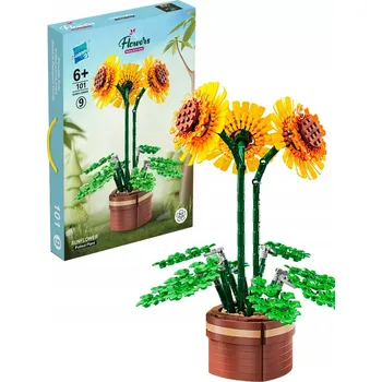 ostatní stavebnice STAVEBNICE KVĚTINY - SLUNEČNICE V KVĚTINÁČI - 731 DÍLKŮ