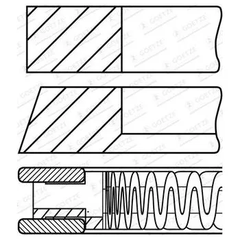 Píst motoru Sada pístních kroužků GOETZE ENGINE 08-448700-00