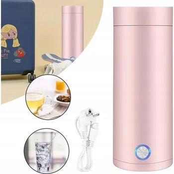 Obraz PŘENOSNÁ ELEKTRICKÁ KONVICE, 400 ML, 3V1, PŘENOSNÝ MINI HRNEK S OHŘEVEM