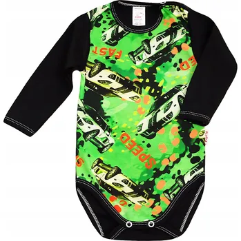 Kojenecký body Body s dlouhým rukávem AUTA Speed 100% Bavlna vel. 104 KLEKLE