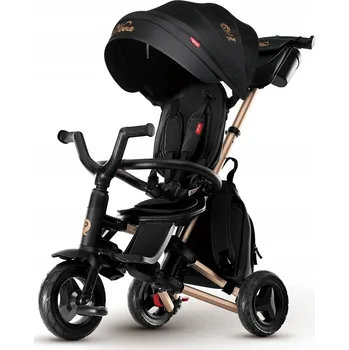 Dětská tříkolka Tříkolka otočná Rubber Golden Qplay černo-zlatá