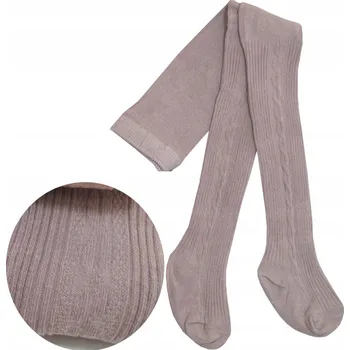 92-98 Bavlněné Punčocháče copánkový vzor žebrované Noviti RB011 šedofialová