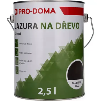 Lak na dřevo Lazura na dřevo PRO-DOMA barva palisandr – 2,5 l