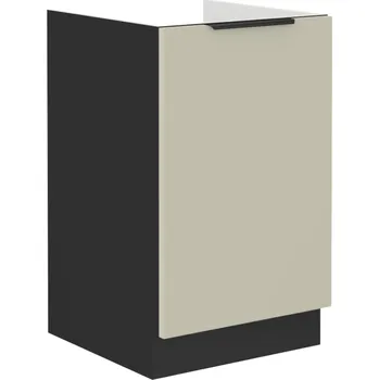 Kuchyňská linka Dřezová skříňka ARAKA 50 ZL 1F BB, cashmere/černý mat, 50x52x82 cm