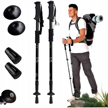 Trekingová hůl TREKOVÉ HOLE + NÁSTAVCE LEHKÉ NASTAVITELNÉ TURISTICKÉ NORDIC WALKING
