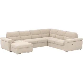 Sedací souprava Rozkládací sedací souprava s elektrickou funkcí výsuvu, béžová, pravá, HELLA ROH U