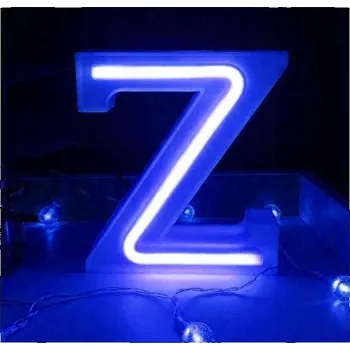 Lampička Noční lampa LED písmeno Z neonově modré světlo stojící 16,5 cm