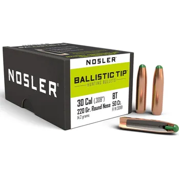 Příslušenství pro sportovní střelbu Střely Nosler Ballistic Tip Hunting SUBSONIC .30 cal, dia .308, 220grs