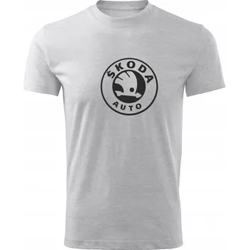 Pánské tričko Tričko Pánské tričko D250 SKODA LOGO SUPERB světle šedé vel M