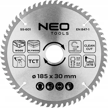 Pilový kotouč Kotouč na pilu, vidiový, 185 x 30 mm, 60 zubů, NEO TOOLS 55-601