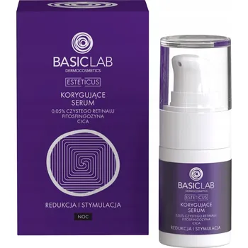 Pleťové sérum BASICLAB Korekční sérum s 0,05% čistého retinalu, fytosfingosin, CICA 15 ml