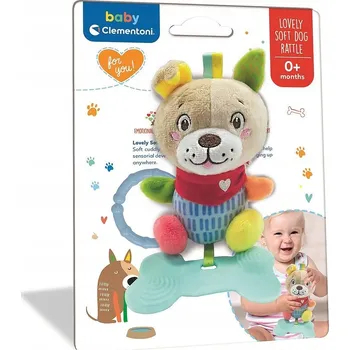 Pes Krásné plyšové chrastítko pro miminka Clementoni