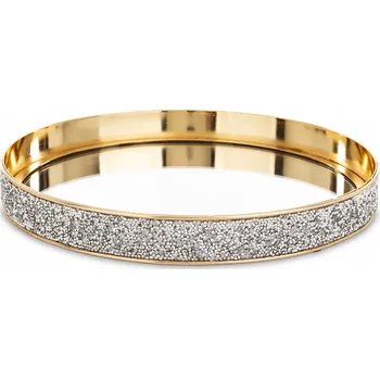 Zlatý zrcadlový tác glamour s pyritem 5x30x30 176121